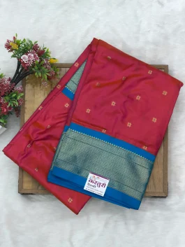 Pure Silk Kalanjali Onion Pink Paithani H01