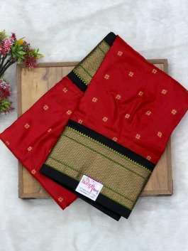 Pure Silk Kalanjali Red Paithani H01