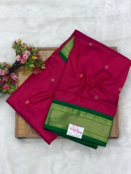 Pure Silk Kalanjali Rani Pink Paithani H01