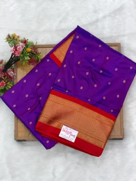 Pure Silk Kalanjali Purple Paithani H01