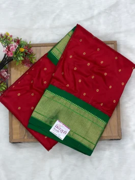 Pure Silk Kalanjali Kunku Red Paithani H01