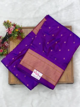 Pure Silk Kalanjali Purple Paithani H01