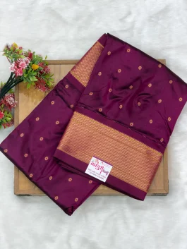 Pure Silk Kalanjali Wine Paithani H01