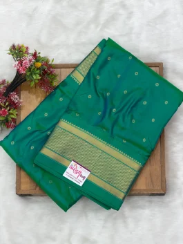 Pure Silk Kalanjali Sea Green Paithani H01
