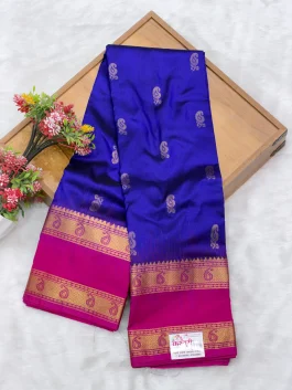Pure Silk Kanjivaram Royal Blue Paithani T11