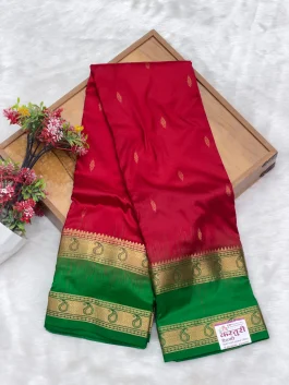 Pure Silk Kanjivaram Red Paithani T11