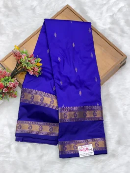 Pure Silk Kanjivaram Blue Paithani T11