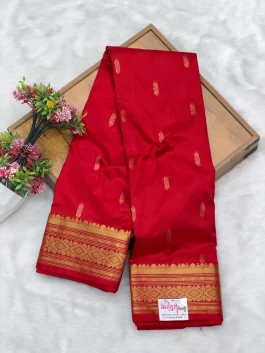 Pure Silk Kanjivaram Red Paithani T11