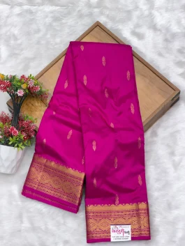 Pure Silk Kanjivaram Rani Pink Paithani T11
