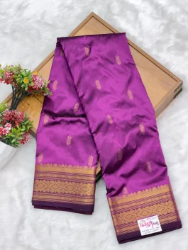 Pure Silk Kanjivaram Magenta Pink Paithani T11