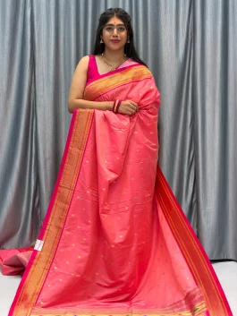 Soft Silk 14 Peacock Pallu Paithani Aboli F12