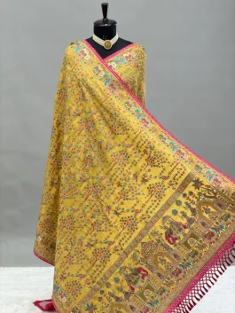 Rajwadi Fancy Saree Mustard Yellow D13