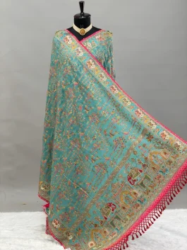 Rajwadi Fancy Saree Sea Green D13