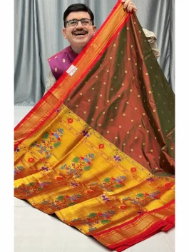 Pure Silk Chutney Maharani Kadiyal Paithani Y11