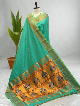 Soft Silk Kalanjali Paithani Sea Green Y10