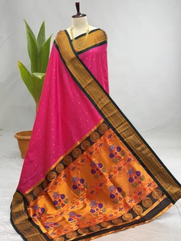 Soft Silk Kalanjali Paithani Rani Pink Y10