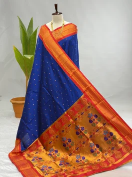 Soft Silk Kalanjali Paithani Dark Royal Blue Y10