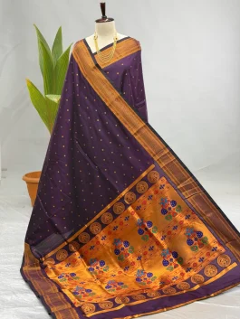 Soft Silk Kalanjali Paithani Dark Wine Y10
