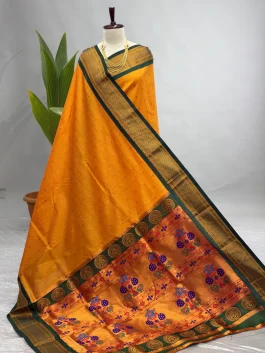Soft Silk Kalanjali Paithani Mustard Yellow Y10