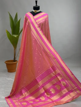 Soft Silk Narayanpeth Dual Tone Peach L01