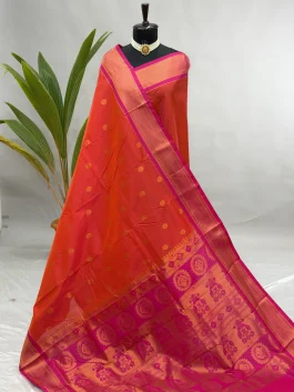 Semi Silk Kadiyal Paithani Dual Tone Aboli A01